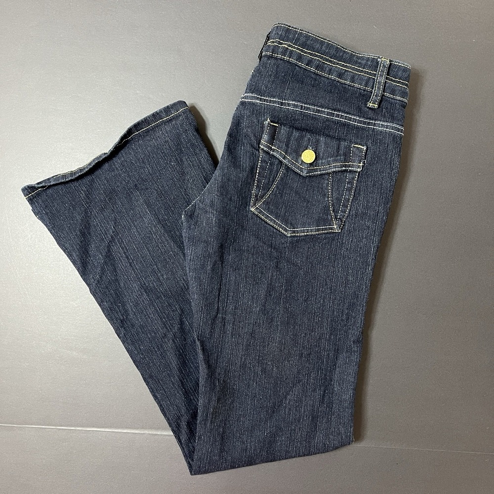 Tough Club Women's Boot Cut Jeans Blue Stretch Dark Wash Denim Y2K Size 9
